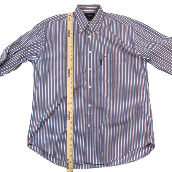 Faconnable Men’s Dress Shirt Striped Size L Button Down Front Pocket Cot… - Picture 6 of 12